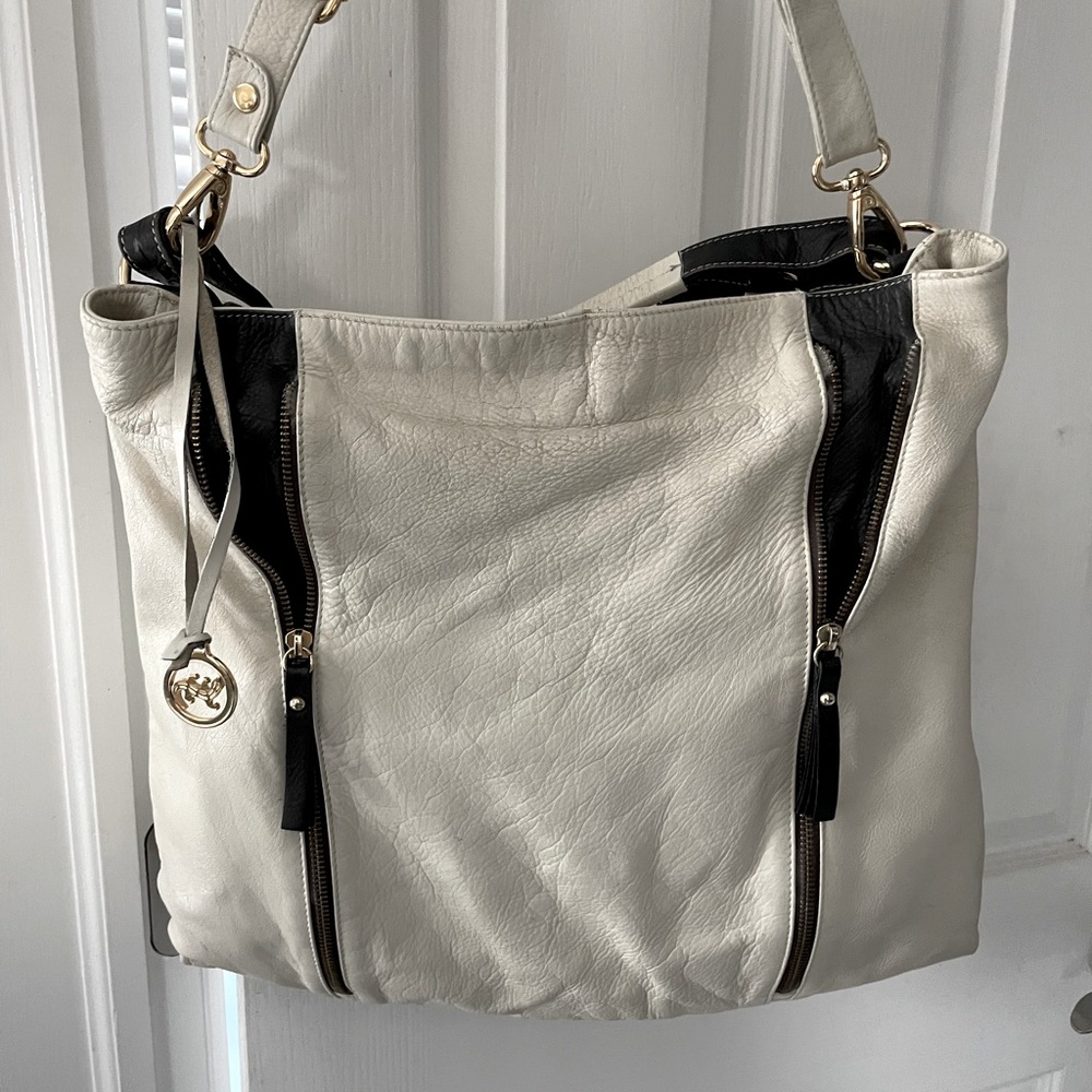 Vintage Salamander France white leather bag